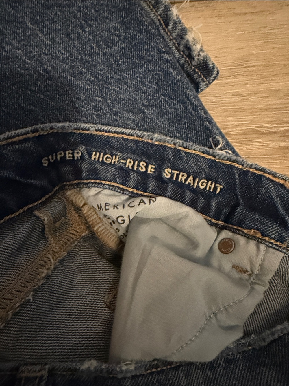 American Eagle Outfitters Straight-Leg Jeans - Dark Blue Wash - Picture 4 of 5